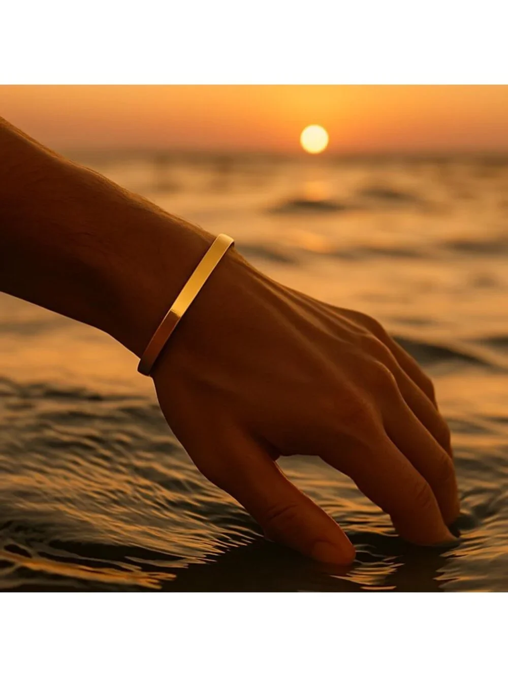 Men's Minimalist Titanium Cuff Bracelet | Versatile Unisex Waterproof Jewelry